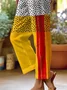Women's  H-Line Baggy Pants Daily Going Out Pants Yellow Casual Printing Abstract Spring/Fall Pants