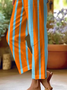 Women's  H-Line Baggy Pants Daily Going Out Pants Orange Casual Printing Striped Spring/Fall Pants