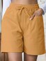 Plain Lace-Up Simple Regular Fit Shorts