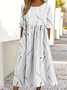 Women Casual Summer Abstract polka dots Polyester Daily Loose Half Sleeve A-Line No Dresses