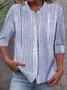 Women's Stand Collar Long Sleeve Striped Shirt