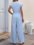 Women's H-Line Overall V Neck Daily Going Out Casual Lace-up Striped Summer Long Jumpsuit Romper