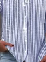 Women's Stand Collar Long Sleeve Striped Shirt