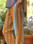 Women's  H-Line Baggy Pants Daily Going Out Pants Orange Casual Printing Striped Spring/Fall Pants