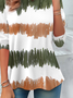 Women's Abstract Spring Print Casual Round Neck Long Sleeve Tunic T-Shirt