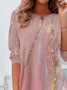 Women's Abstract Spring Print Casual Round Neck Long Sleeve Tunic T-Shirt