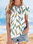 Women's Short Sleeve T-shirt Summer Black Floral Printing Crew Neck Daily Going Out Casual Top