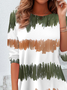 Women's Abstract Spring Print Casual Round Neck Long Sleeve Tunic T-Shirt