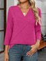 Casual V Neck Long Sleeve T-Shirt