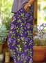 Women's  H-Line Baggy Pants Daily Going Out Pants Purple Casual Printing Floral Spring/Fall Pants