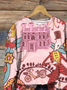 Loose Vintage Pop Art Print Sweatshirt