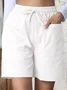 Plain Lace-Up Simple Regular Fit Shorts
