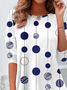 Women's Polka Dot Print Casual Round Neck Long Sleeve Tunic T-Shirt