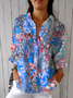 Women's Retro Printed Mid-Sleeve Shirt