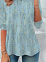 Women's Abstract Spring Print Casual Round Neck Long Sleeve Tunic T-Shirt