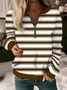 Women's Long Sleeve Front Center Zipper Sweatshirt