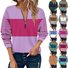 Women's Long Sleeve Front Center Zipper Sweatshirt