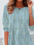 Women's Abstract Spring Print Casual Round Neck Long Sleeve Tunic T-Shirt