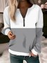 Women's Long Sleeve Front Center Zipper Sweatshirt