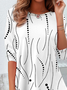Women's Abstract Polka Dots Print Casual Round Neck Long Sleeve Tunic T-Shirt