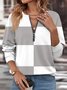 Women's Long Sleeve Front Center Zipper Sweatshirt