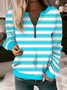 Women's Long Sleeve Front Center Zipper Sweatshirt