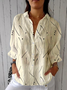 Women's Simple Abstract Polka Dot Striped Mid-Sleeve Shirt
