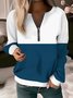 Women's Long Sleeve Front Center Zipper Sweatshirt