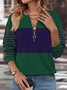 Women's Long Sleeve Front Center Zipper Sweatshirt