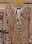 Women's Half Sleeve Shirt Summer Light Brown Floral Printing V Neck Daily Going Out Casual Top