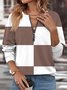 Women's Long Sleeve Front Center Zipper Sweatshirt