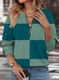 Women's Long Sleeve Front Center Zipper Sweatshirt