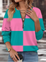 Women's Long Sleeve Front Center Zipper Sweatshirt