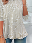 Women's Floral Print Casual Crew Neck Long Sleeve Tunic Waist Tee