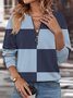 Women's Long Sleeve Front Center Zipper Sweatshirt