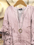 Women's Half Sleeve Shirt Summer Pink Floral Printing V Neck Daily Going Out Casual Top