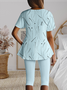 Abstract Polka Dots Crew Neck Casual Two-Piece Set