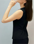 Women's Sleeveless Tank Top Summer White Plain Buckle V Neck Daily Going Out Simple Top
