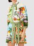 Women's Short Sleeve Summer Yellow Fish Split Joint Stand Collar Daily Going Out Vintage Mini A-Line Tank Dress