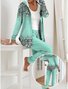 Women's Casual Long-Sleeved Jacket And Trousers Suit