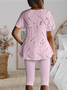 Abstract Polka Dots Crew Neck Casual Two-Piece Set