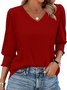 V Neck Casual Cotton Shirt