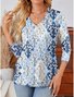 Print Casual V Neck Long Sleeve T-Shirt