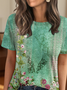 Casual Regular Fit Crew Neck Cotton T-Shirt