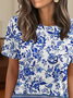 Crew Neck Floral Regular Fit Casual T-Shirt