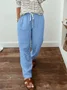 Casual Loose Plain Cotton Pants