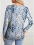 Print Casual V Neck Long Sleeve T-Shirt