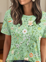 Floral Vintage Regular Fit Crew Neck T-Shirt