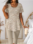 Crew Neck Casual Two-Piece Set