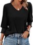 V Neck Casual Cotton Shirt